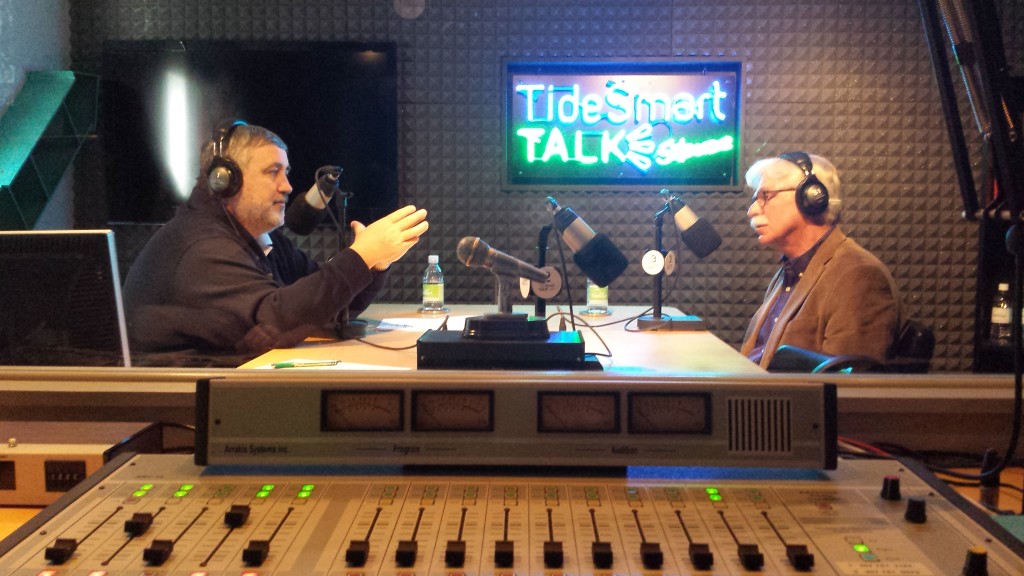Host of TideSmart Talk with Stevoe, Steve Woods, recently welcomed President of Unity College Stephen Mulkey (right).