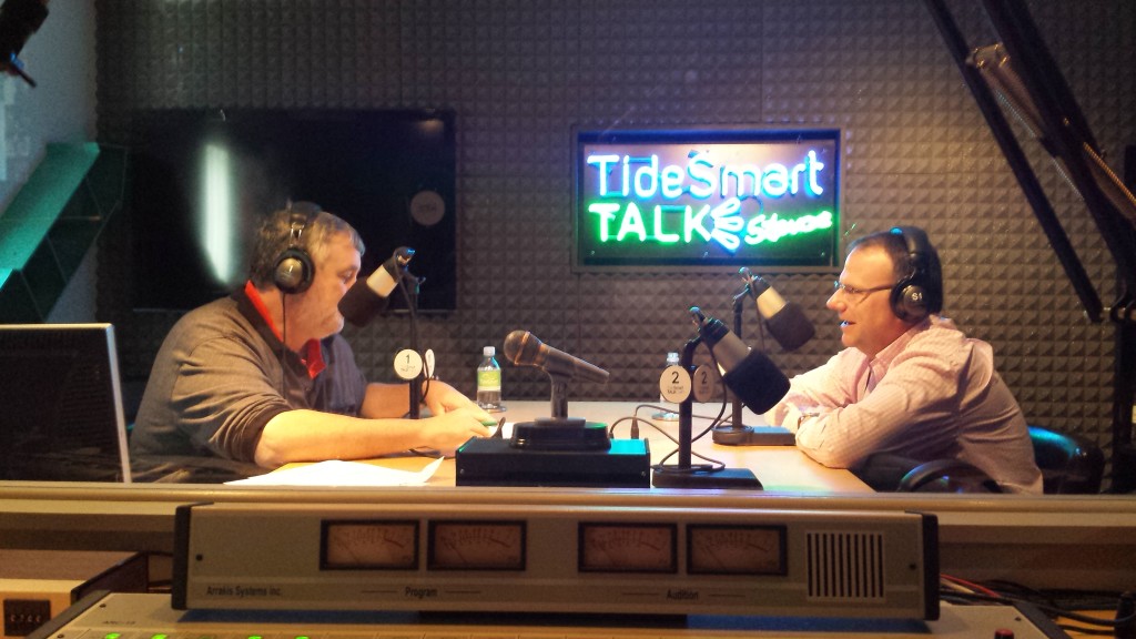 Host of TideSmart Talk with Stevoe, Steve Woods, recently welcomed Owner of the Maine Red Claws Bill Ryan (right).