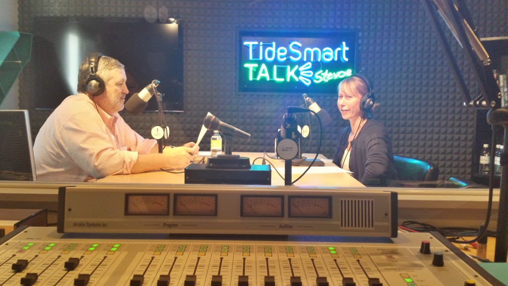 Host of TideSmart Talk with Stevoe, Steve Woods, welcomed Director of the Maine Office of Tourism, Carolann Ouellette (at right).