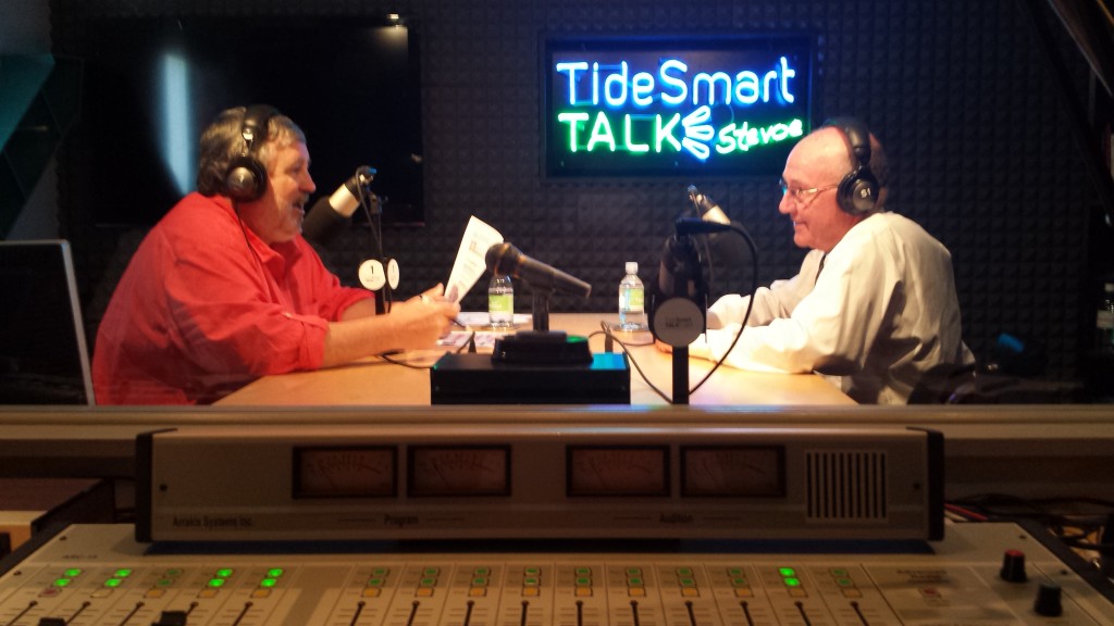 Host of TideSmart Talk with Stevoe, Steve Woods, welcomed UNE's Director of Athletics, Jack McDonald (at right).