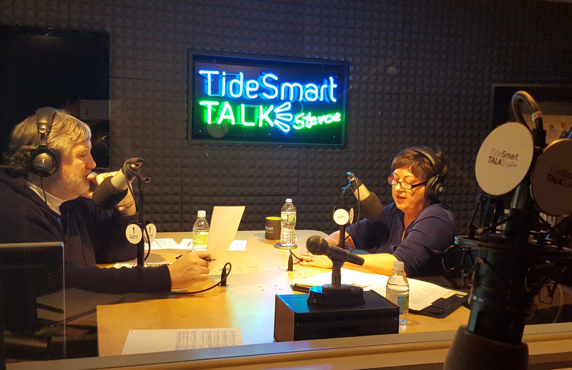 Host of TideSmart Talk with Stevoe, Steve Woods, welcomed CEO of Girl Scouts of Maine, Joanne Crepeau (at right).