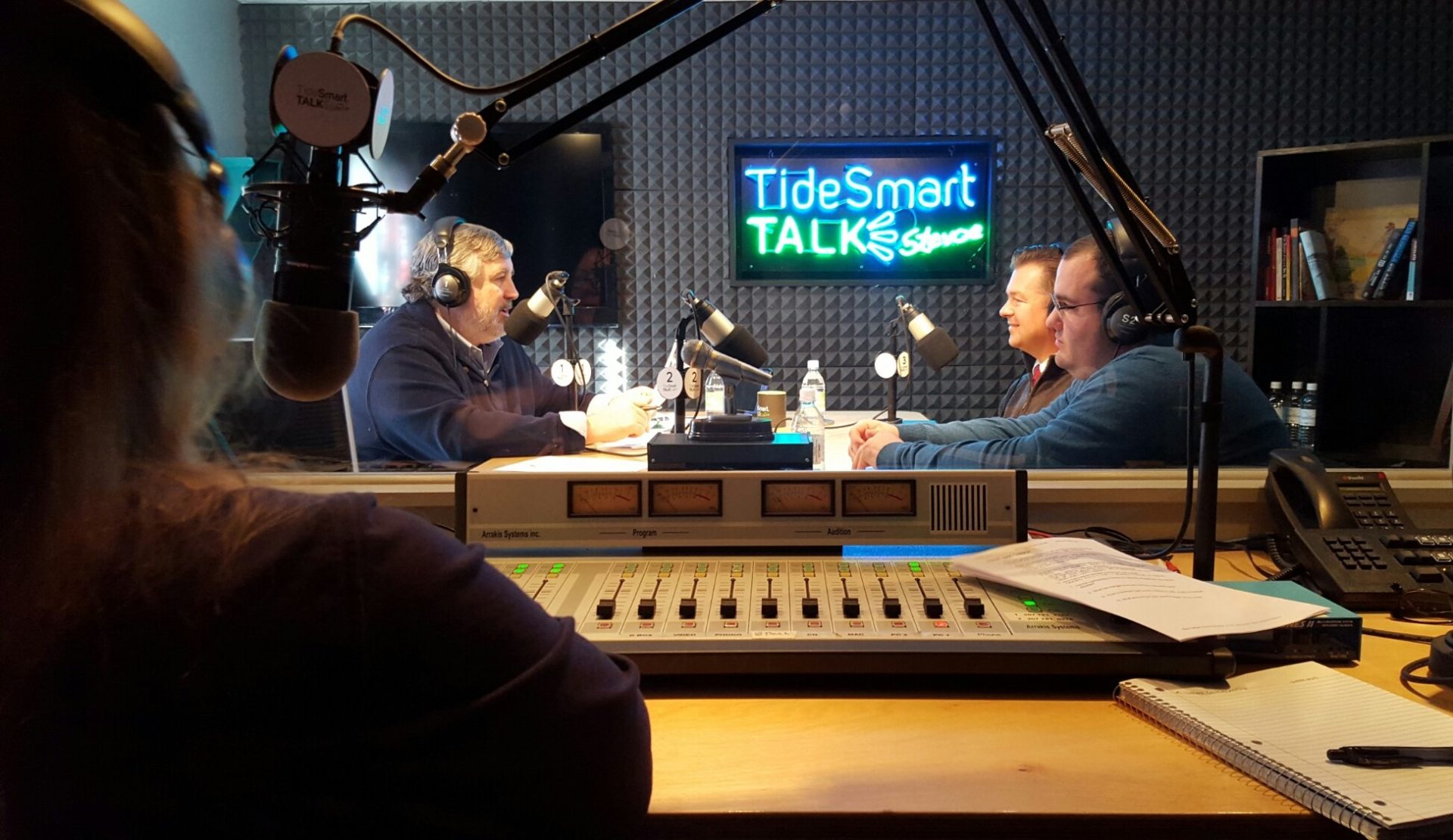 Host of TideSmart Talk with Stevoe, Steve Woods, welcomed Scout Executive, Eric Tarbox and Communications Director, Tucker Adams (at right).