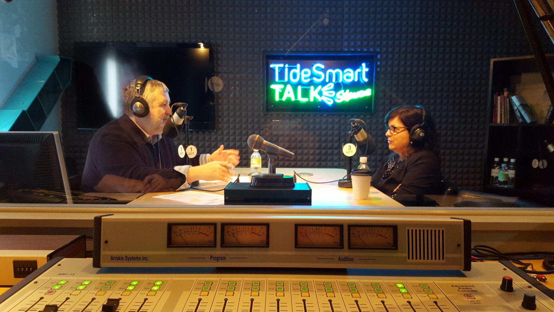 Host of TideSmart Talk with Stevoe, Steve Woods, welcomed CEO of MaineToday Media, Lisa DeSisto (at right).