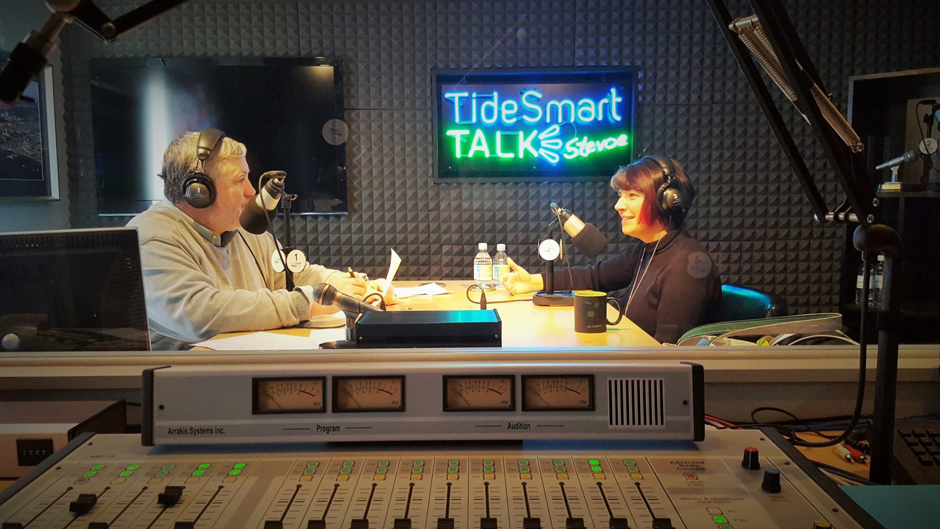 Host of TideSmart Talk with Stevoe, Steve Woods, welcomed Dr. Aileen Yingst, Senior Scientist with the Planetary Science Institute (at right).